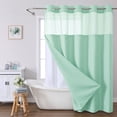 thumbnail image 4 of Vaidha Rideau de Douche à Anneaux Double Grand, Étoile Pleine, Uni, Réversible pour Salles de Bain, Tissu Polyester Robuste, Rideaux de Douche, 4 of 5