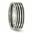 thumbnail image 4 of Émail Noir Titane Plat 8mm Poli Bague 11 Taille, 4 of 6