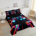 thumbnail image 4 of Ensembles de Literie Voiture de Course Ensemble de Couette Simple Sports Extrêmes Couette en Duvet Lumière Néon Rouge Insert de Housse de Couette Voiture de Course pour Enfants Garçons Filles, 4 of 7
