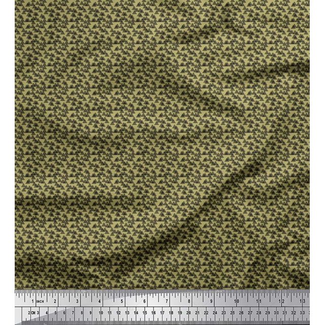 Soimoi Viscose Chiffon Fabric Triangle Shirting Decor Fabric Printed Yard 42 Inch Wide