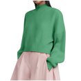 thumbnail image 1 of WEAIXIMIUNG Chandail à Col Roulé Court pour Femme, Manches, Tricot Côtelé, Chandail, 1 of 3