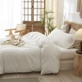 thumbnail image 4 of Washed Cotton Duvet Cover Set Linen Feel Natural Wrinkle Lightweight Comfy (King  Linen), 4 of 6