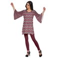 thumbnail image 3 of Moomaya Robes Tuniques Courtes Femmes Manches Kimono Kurti Imprimé Mini Tenue d'Été, 3 of 5
