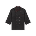 thumbnail image 4 of dPois Men Personalized Chef Coat With Hat Unisex Chef Jacket Kitchen Work Uniform Hotel Restaurant Workwear Black02 3XL, 4 of 7