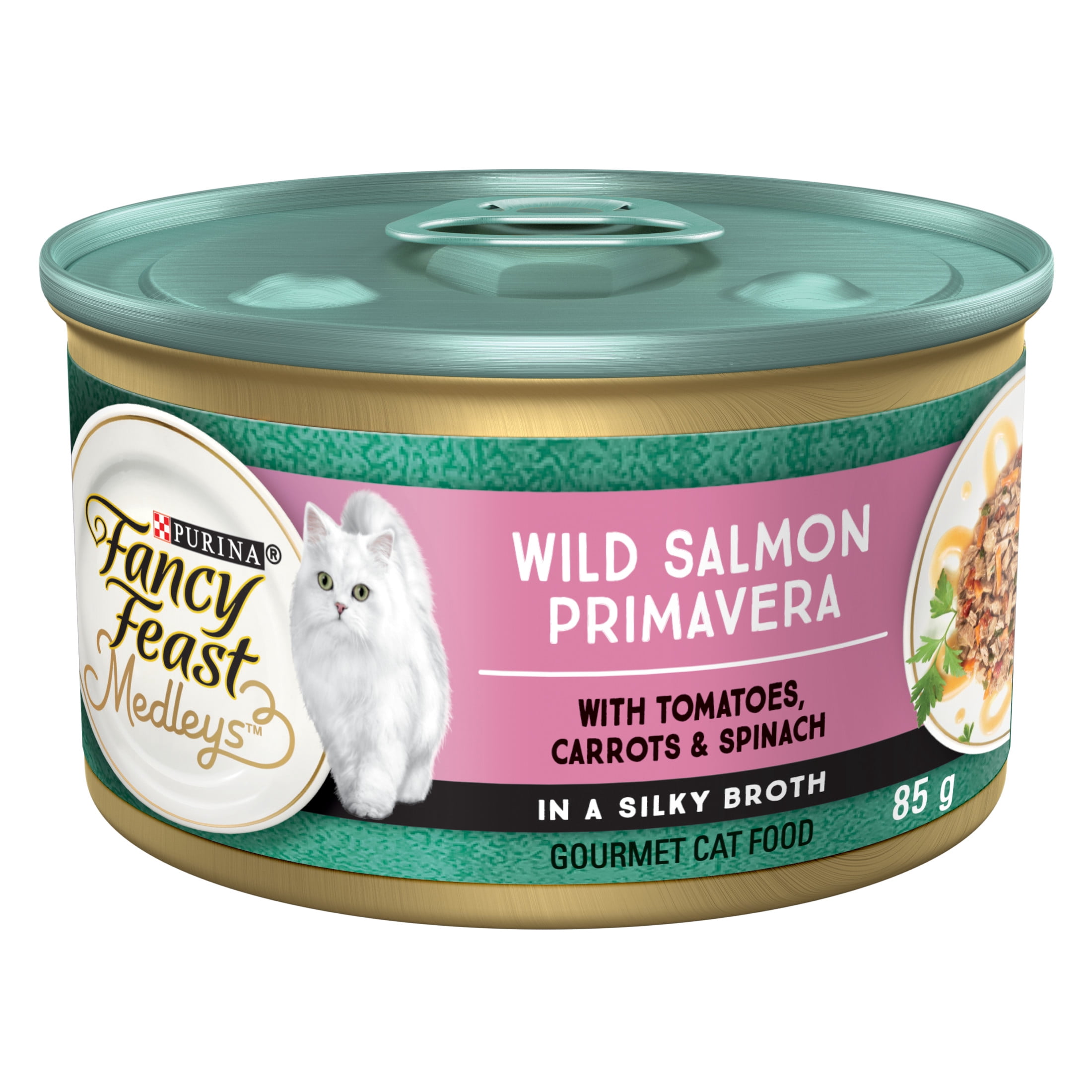 Fancy Feast Medleys Wild Salmon Primavera in a Silky Broth, Wet Cat Food 85 g