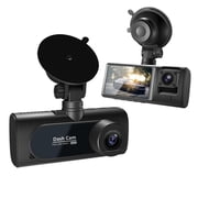 Kieccall Triple-Lens 1080P Car Dash Cam - Front/Inside/Rear Recording with Night Vision, G-Sensor & 24h Parking Monitor