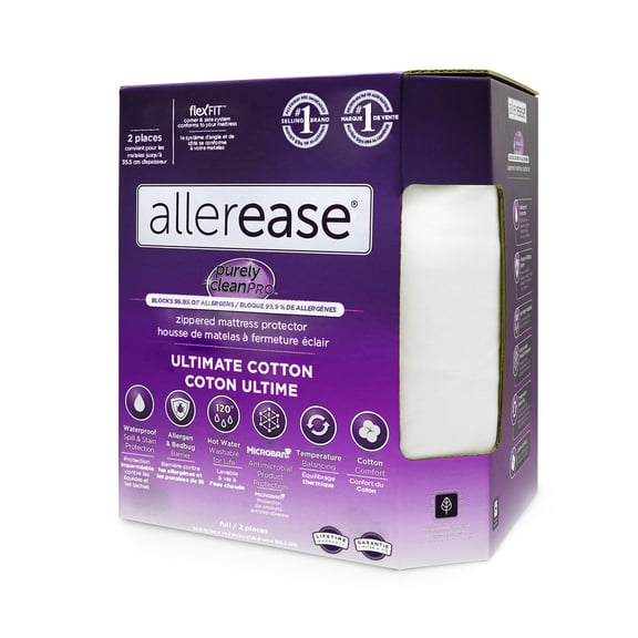 AllerEase thermoregulating mattress cover, zippered, waterproof, ultimate protection and comfort for single beds
