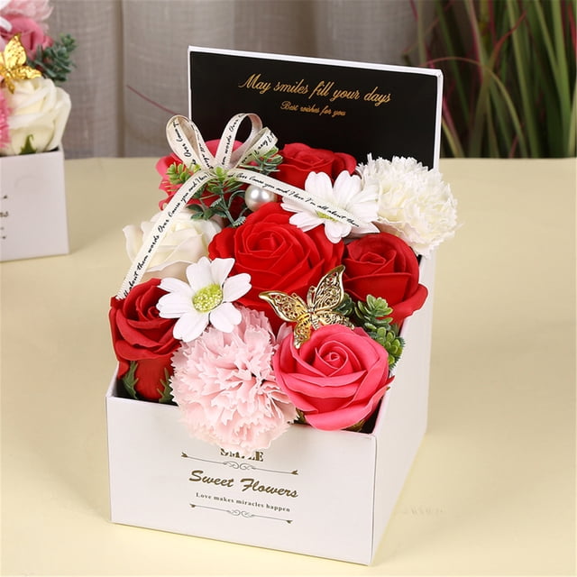 WRKEKC Clearance Mother's Day DIY Soap Flower Gift Rose Box Flower Bundle Wedding Home Holiday Gift
