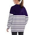 thumbnail image 4 of RXIRUCGD Girls Hoodie Lightweight Sweatshirt, Color Block Striped Pullover Sweatshirt Fall Fashion Girls Clothes, Girls Purple Sweatshirt Size 11-12 Years, 4 of 7