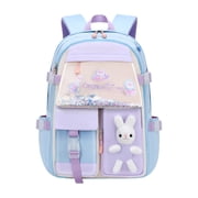LSLJS Bunny Girls Backpack for School Kawaii Kids Backpack Student Backpack Rabbit Style Leisure Spine Protection and Load Reduction Children's Large Capacity Backpack 1-6 Grades Cute School Bag