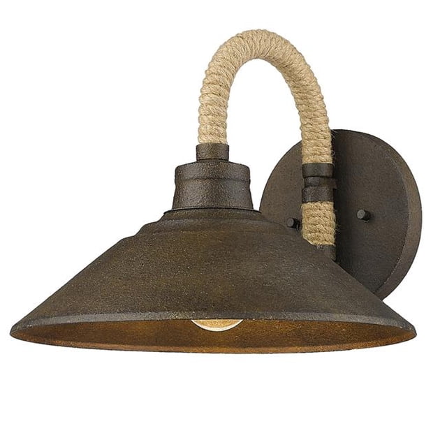 Golden Lighting Journey Wall Sconce Dark Rust Industrial Coastal 1 Light Incandescent