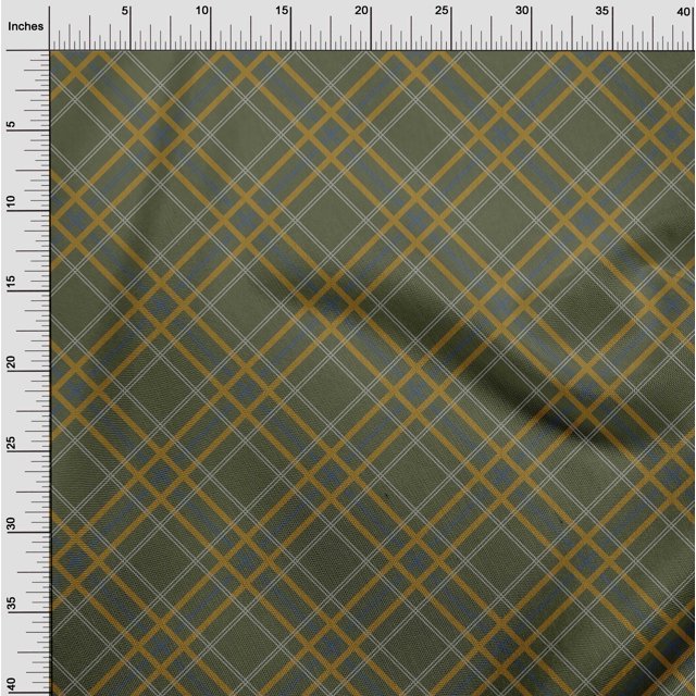 oneOone Georgette Viscose Fabric Tartan Check Print Fabric BTY 42 Inch Wide