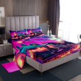 thumbnail image 1 of Erosebridal Train Print Queen Sheet Sets, Steam Engine Bedding, Hot Pink,, 4 Pieces, 1 of 6