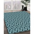 thumbnail image 3 of Ahgly Company Tapis d'Intérieur Lavable à la Machine, Carré, Transitionnel, Vert Sarcelle Profond, Tapis de Zone, 5 Pieds Carré, 3 of 7