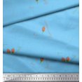 thumbnail image 2 of Soimoi Blue Cotton Voile Fabric Flower Buds & Triangle Geometric Decor Fabric Printed Yard 56 Inch Wide, 2 of 5