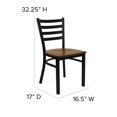 thumbnail image 2 of HERCULES Series Black Ladder Back Metal Restaurant Chair - Cherry Wood Seat, 2 of 9