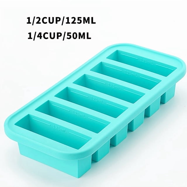 HLONK Silicone Freezing Tray with Lid - Large Food Freezer Mold Easy Clean Storage Container for Soups Broths & Leftovers Washable Ideal for Camping Dining & Fridge Use - Multipurpos