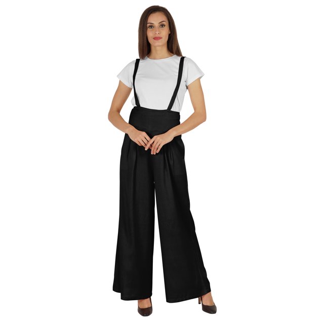 Bimba Stylish Solid Dungaree For Womens Adjustable Strap Loose Rayon Romper Pants