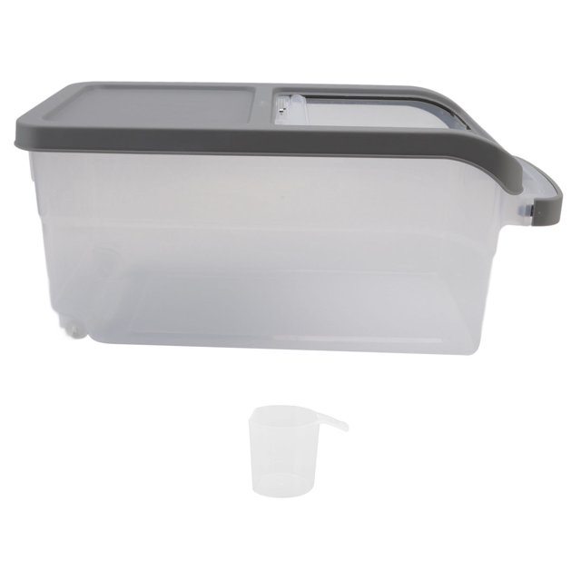 Boîte de Rangement pour Riz Boîte de Rangement pour Grains avec Couvercle Coulissant Bocal de Rangement pour Grains Contenant Alimentaire de Cuisine 10KG Boîte de Rangement pour Riz Transparente Distributeur de Riz Contenant Couvercle Coulissant Rangement pour Grains