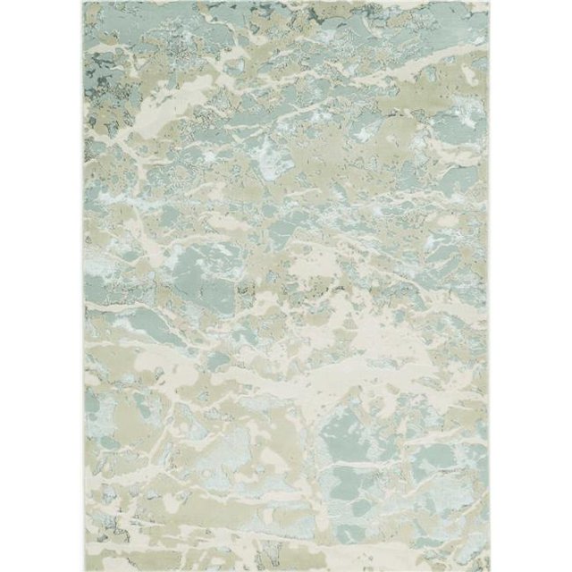 HomeRoots 354141 6 ft. 7 in. x 9 ft. 6 in. Polyester Sand Grey Area Rug