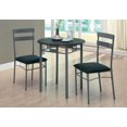 thumbnail image 1 of Monarch Specialties Dining Table Set, 3pcs Set, Small, 30" Round, Kitchen, Metal, Laminate, Black, Grey, Contemporary, Modern, 1 of 3