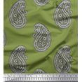 thumbnail image 1 of Soimoi Moss Georgette Fabric Paisley Block Fabric Prints by Yard 42 Inch Wide, 1 of 3
