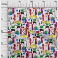thumbnail image 2 of oneOone Georgette Viscose White Fabric Abstracts Sewing Material Print Fabric By The Yard 42 Inch Wide, 2 of 5