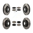 thumbnail image 1 of Transit Auto Front Rear Coated Drilled Slotted Disc Brake Rotors and Ceramic Pads Kit for Car Volkswagen Golf SportWagen GTI Alltrack Passat KDC-100489, 1 of 11