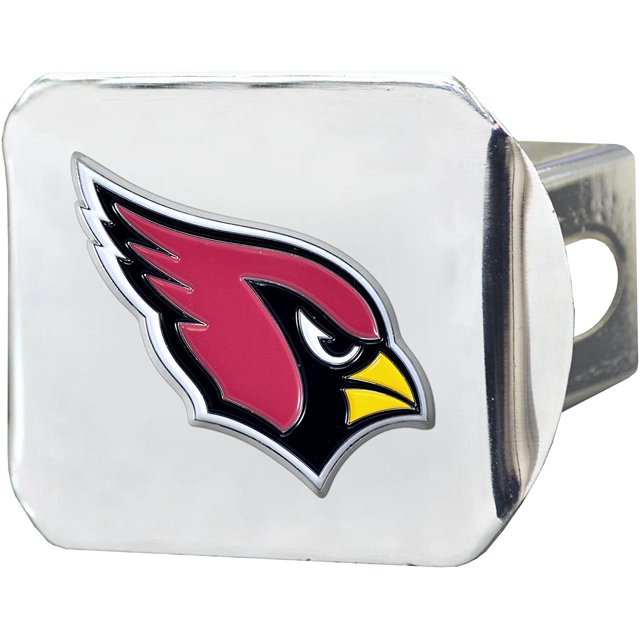 FANMATS 22528 NFL Arizona Cardinals Housse d'Attelage en Métal, Chrome, Housse d'Attelage Carrée de 2 Pouces Type III, Rouge