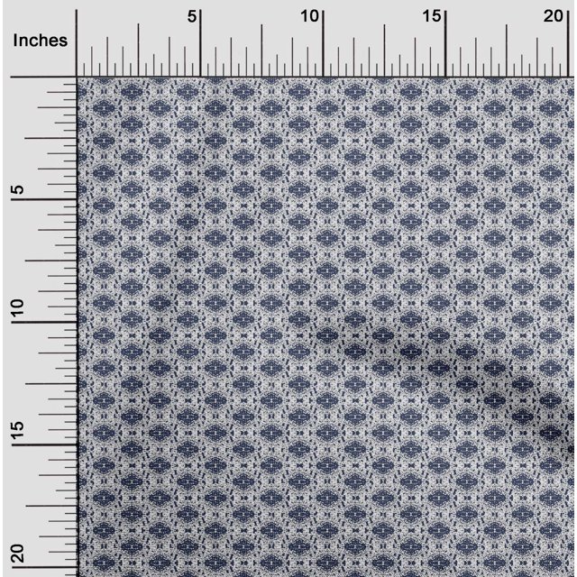 oneOone Cotton Flex Indigo Blue Fabric Geometric Check Craft Projects Decor Fabric Printed By The Yard 40 Inch Wide