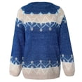 thumbnail image 3 of Manches Longues pour Femmes Mode Femmes Manches Longues Imprimé Léopard Patchwork Tricoté Chandail Chaud, 3 of 4
