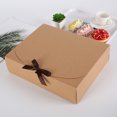 thumbnail image 4 of 10 Pieces Paper Gift Packaging Box with Ribbon Wedding Ceremony Engagement Cookie Candy Packing Case Portable Favor Boxes Brown 17x17x5cm, 4 of 9