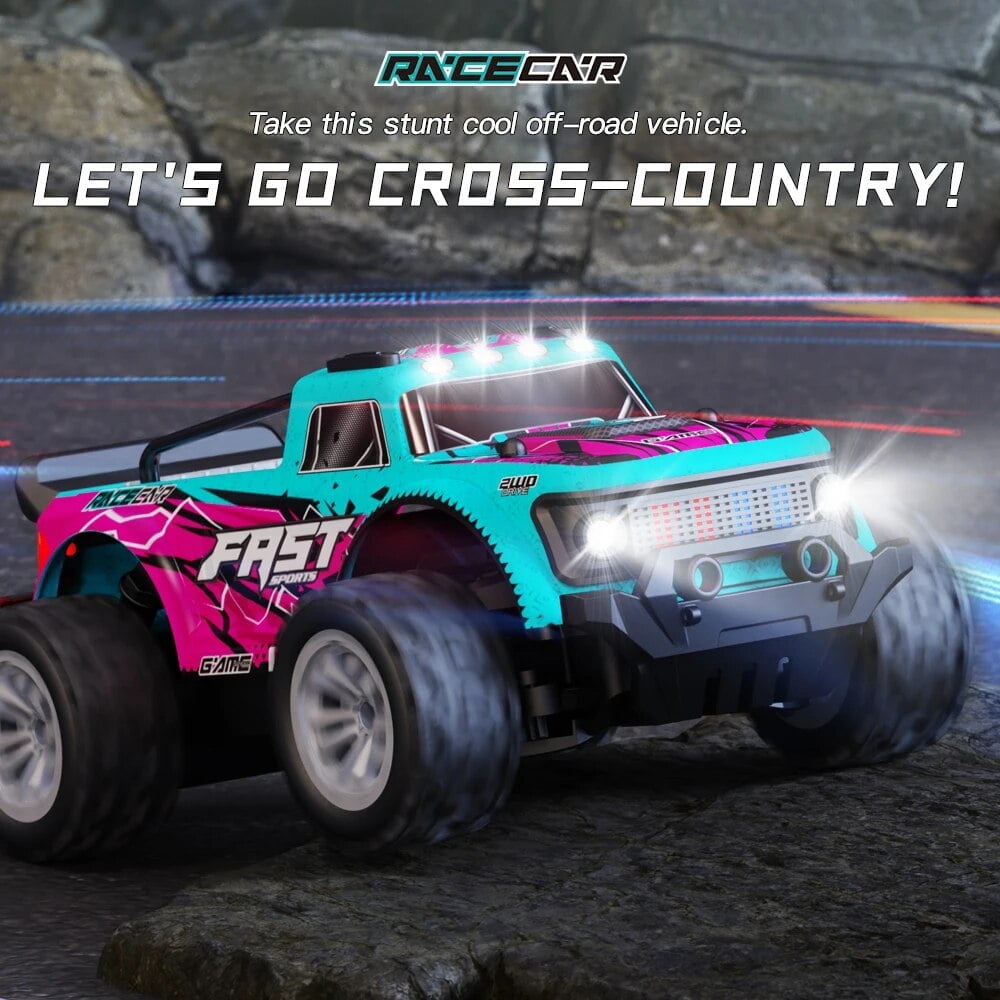 KF23 Remote Control Car, 1:20 Scale High Speed RC Cars,2WD 20Km/h with Two Rechargeable Batteries, Remote Control Monster Truck Off Road Racing Car Toys for Kids and Boys