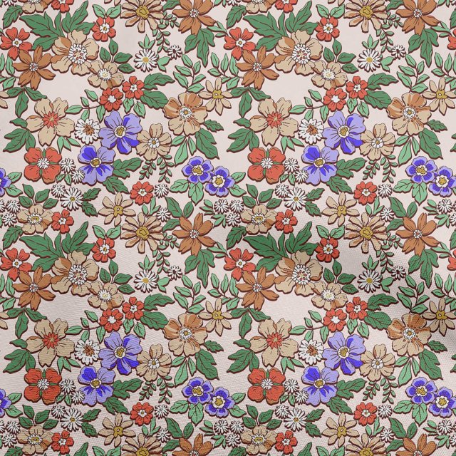 oneOone Velvet Green Fabric Florals Craft Projects Decor Fabric Printed By The Yard 58 Inch Wide
