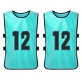 thumbnail image 4 of Graflsoa 12-Piece Kids' Team Sports Vests with Dual-Sided Numbering, Breathable Polyester Fabric, Available in Multiple Colors Including Lake Blue, Ideal for Football and Basketball Practice, 4 of 6