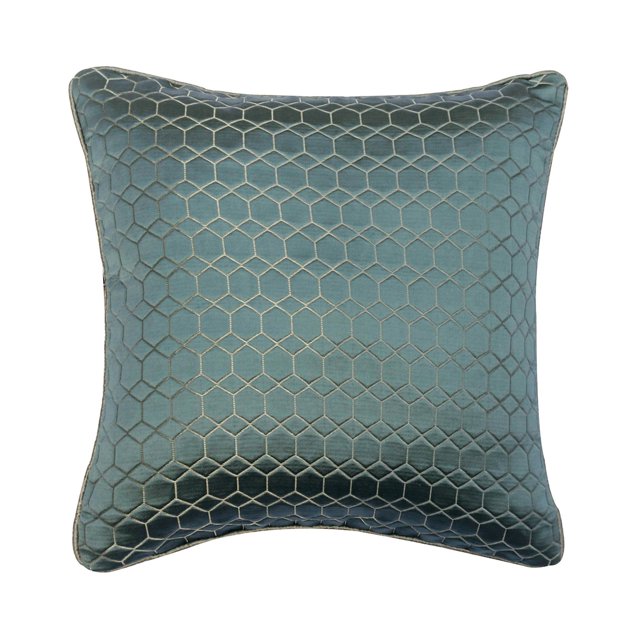 Cushion Covers, Blue 16"x16" (40x40 cm) Throw Pillow Covers, Jacquard Geometric Throw Pillows For Couch, Geometric Pattern Modern Style - Geometric Sea