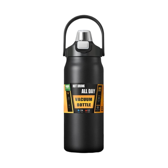 tredstone Gobelet à Paille Rabattable avec Grand Ouverture Léger Écologique Noir 1500 ml