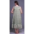 thumbnail image 4 of Bimba Menthe Pastel10 Feuilles Florales et Roses Imprimées Chemises de Nuit en Coton pour Femmes Robe Sans Manches Tenue de Nuit Robe Maxi X-Small, 4 of 6