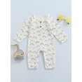 thumbnail image 2 of Kmbangi Baby Rainbow Romper Long Sleeve Pants Buttoned Crotch Bodysuit, 2 of 8