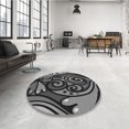 thumbnail image 4 of Ahgly Company Tapis d'Intérieur Lavable à la Machine, Carré, Transitionnel, Charbon Noir, Tapis de Zone, 4 Pieds Carré, 4 of 7