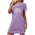 thumbnail image 1 of Amzcrzy Pyjamas pour Femmes Mode Imprimé Cœur Valentines Day Robe Décontractée Confortable à Manches Courtes Chemises de Nuit pour Femmes Valentines Day Cadeaux, 1 of 5