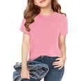 thumbnail image 1 of Plebaso Lot de 2 T-Shirts pour Enfants en Coton à Manches Courtes T-Shirts Basiques Décontractés à Col Rond T-Shirts Unis pour Garçons Filles, 1 of 6