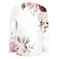 thumbnail image 5 of Économies d'Hiver! HVOBTTY Chandails à Enfiler pour Femmes, T-shirt de Base Imprimé Non Positionné pour Femmes, Mode, Manches Longues, Col Rond, Haut/chemise Blanc, m, 5 of 5