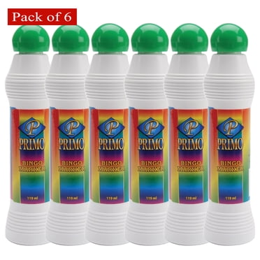 Primo Bingo Markers - Green Ink, 4 Ounce Bottles (Pack of 6)