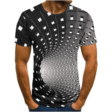 Chemises à Manches Courtes pour Hommes T-Shirt 3D Imprimé Abstrait Non Réenregistré Manches Courtes Col Rond Mode Décontracté Quotidien Vacances T-Shirt Haut Blouses Chemises Hommes Manches Courtes