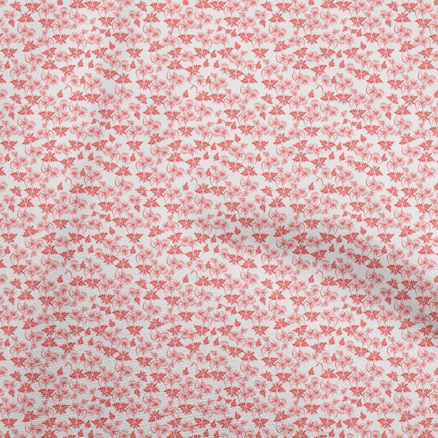 oneOone Polyester Spandex Dark Peach Fabric Floral Sewing Material Print Fabric By The Yard 56 Inch Wide