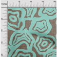 thumbnail image 2 of oneOone Polyester Spandex Turquoise Blue Fabric Abstract Floral Sewing Material Print Fabric By The Yard 56 Inch Wide, 2 of 4