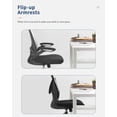 thumbnail image 2 of FDW Office Chair, Lumbar Support Flip-up Arms Swivel Rolling Executive Mesh Adjustable, White, 2 of 7