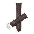 thumbnail image 1 of 26mm Mens' Alligator Style Leather Watch Strap Band, Stainless Steel Buckle, 1 of 7