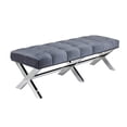 thumbnail image 3 of Bench Tufted Upholstered with Polished Stainless Steel Xs-Base, 3 of 3